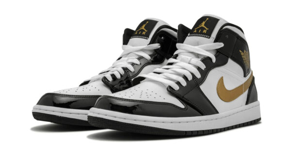 Air Jordan 1 Mid SE "Black Gold Patent Leather"