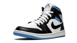 AIR JORDAN 1 MID WMNS "Black / White / University Blue"