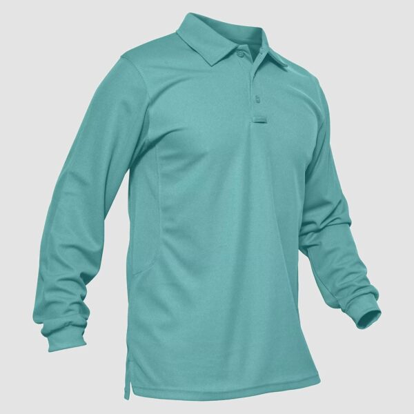 Men's Sport Long Sleeve Polo Quick Dry Performance Breathable Comfortable Jersey Golf Tennis Shirt