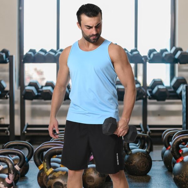 Men's Tank Top UPF 80+ Sun Protection Quick Dry Stretchy Athletic Sleeveless Shirts for Workout Training