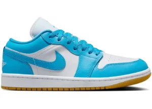 Jordan 1 Low White Gum Light Brown Dark Powder Blue (Women's) - photo 1- Jersey4u