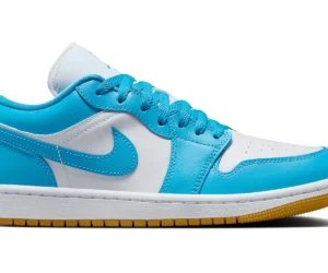 Jordan 1 Low White Gum Light Brown Dark Powder Blue (Women's) - photo 1- Jersey4u