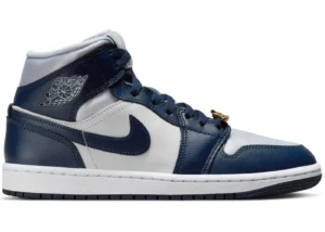 Jordan 1 Mid Football Grey White Midnight Navy (Women's) - photo 1- Jersey4u