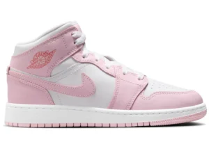 Jordan 1 Mid Pink Foam Fire Red (GS) - photo 1- Jersey4u