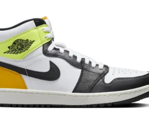 Jordan 1 Retro High Golf White University Gold Volt Black - photo 1- Jersey4u