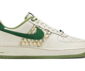 Nike Air Force 1 Low '07 Premium NAI-KE Bamboo Weave Sail Gorge Green - photo 1- Jersey4u