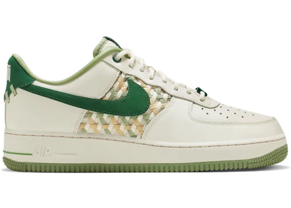 Nike Air Force 1 Low '07 Premium NAI-KE Bamboo Weave Sail Gorge Green - photo 1- Jersey4u