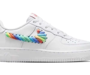 Nike Air Force 1 Low White Rainbow Lace Swoosh (GS) - photo 1- Jersey4u