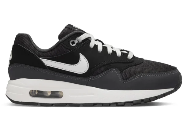 Nike Air Max 1 Black Anthracite Metallic Silver White (GS) - photo 1- Jersey4u