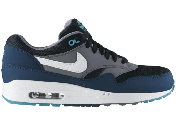 Nike Air Max 1 Black Mid Turquoise - photo 1- Jersey4u