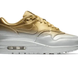 Nike Air Max 1 LX Metallic Gold Metallic Platinum (Women's) - photo 1- Jersey4u