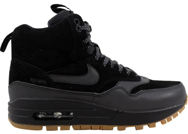 Nike Air Max 1 Mid Sneakerboot Black/Black-Gum Medium Brown (Women's) - photo 1- Jersey4u