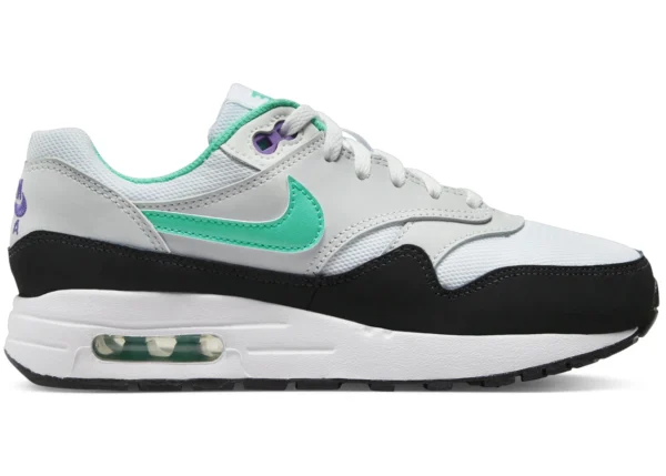 Nike Air Max 1 White Pure Platinum Court Purple Hyper Jade (GS) - photo 1- Jersey4u