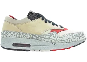 Nike Air Max 1 NL Premium Elephant Print Neutral Grey Varsity Red (2005) - photo 1- Jersey4u