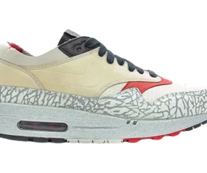 Nike Air Max 1 NL Premium Elephant Print Neutral Grey Varsity Red (2005) - photo 1- Jersey4u