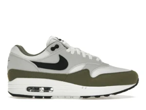 Nike Air Max 1 White Black Medium Olive - photo 1- Jersey4u