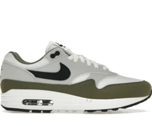 Nike Air Max 1 White Black Medium Olive - photo 1- Jersey4u