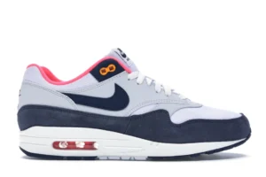 Nike Air Max 1 Pure Platinum Midnight Navy Racer Pink (Women's) - photo 1- Jersey4u