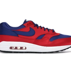 Nike Air Max 1 Satin University Red Deep Royal Blue - photo 1- Jersey4u