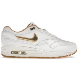 Nike Air Max 1 FB Woven White Metallic Gold - photo 1- Jersey4u