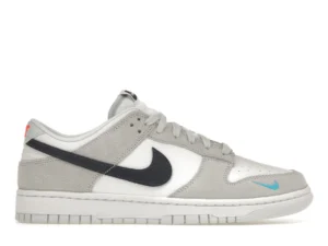 Nike Dunk Low White Grey Navy Aqua Mini Swoosh - photo 1- Jersey4u