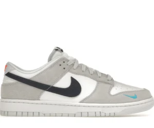 Nike Dunk Low White Grey Navy Aqua Mini Swoosh - photo 1- Jersey4u