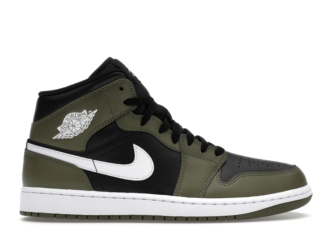 Jordan 1 Mid Black White Olive - photo 1- Jersey4u