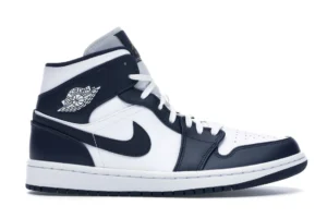 Jordan 1 Mid White Metallic Gold Obsidian - photo 1- Jersey4u