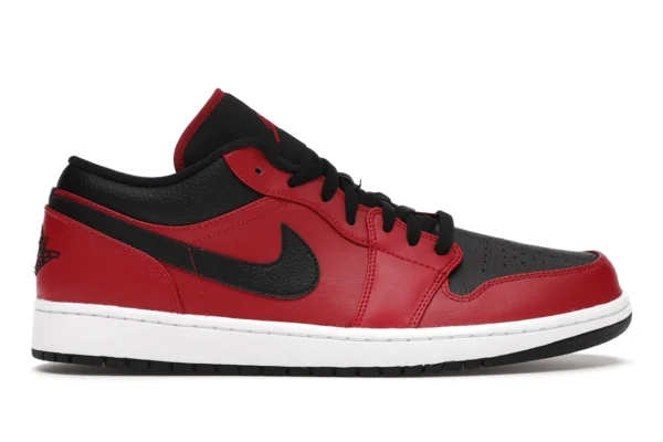 Jordan 1 Low Reverse Bred Pebbled Swoosh - photo 1- Jersey4u