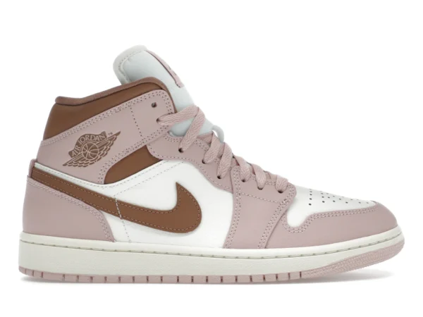 Jordan 1 Mid Pink Oxford Brown (Women's) - photo 1- Jersey4u