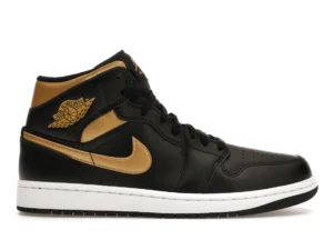 Jordan 1 Mid Black Metallic Gold - photo 1- Jersey4u