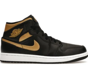 Jordan 1 Mid Black Metallic Gold - photo 1- Jersey4u