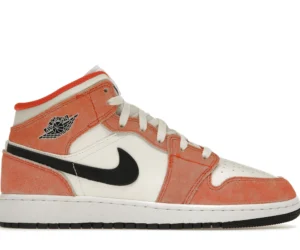 Jordan 1 Mid SE Orange Suede (GS) - photo 1- Jersey4u