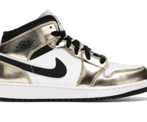 Jordan 1 Mid Metallic Gold Black White (GS) - photo 1- Jersey4u