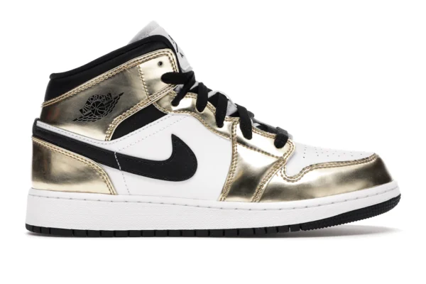 Jordan 1 Mid Metallic Gold Black White (GS) - photo 1- Jersey4u