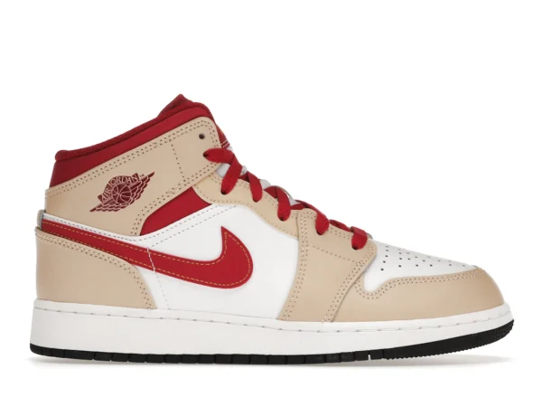 Jordan 1 Mid Light Curry Cardinal (GS) - photo 1- Jersey4u