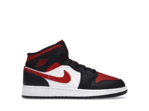 Air Jordan 1 Mid Black Fire Red (GS) - photo 1- Jersey4u