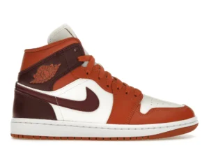 Jordan 1 Mid Dusty Peach Night Maroon (Women's) - photo 1- Jersey4u