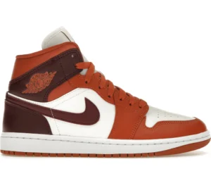 Jordan 1 Mid Dusty Peach Night Maroon (Women's) - photo 1- Jersey4u