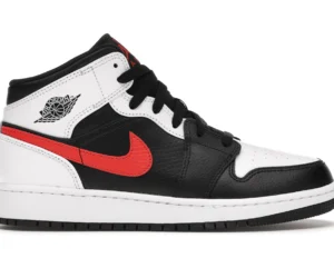 Jordan 1 Mid White Black Chile Red (GS) - photo 1- Jersey4u