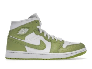 Jordan 1 Mid Green Python (Women's) - photo 1- Jersey4u