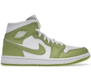 Jordan 1 Mid Green Python (Women's) - photo 1- Jersey4u