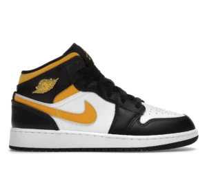 Jordan 1 Mid White Pollen Black (GS) - photo 1- Jersey4u