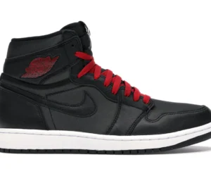 Jordan 1 Retro High Black Satin Gym Red - photo 1- Jersey4u