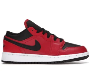 Jordan 1 Low Gym Red Black Pebbled (GS) - photo 1- Jersey4u