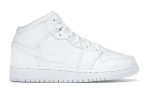 Jordan 1 Mid Triple White (GS) - photo 1- Jersey4u