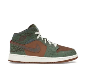 Jordan 1 Mid Treeline (GS) - photo 1- Jersey4u