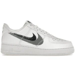 Nike Air Force 1 Low '07 Spray Paint Swoosh White Black Grey - photo 1- Jersey4u