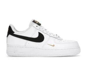 Nike Air Force 1 Low '07 Essential White Black Gold Mini Swoosh (Women's) - photo 1- Jersey4u