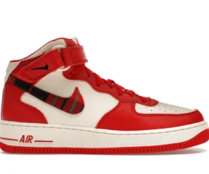 Nike Air Force 1 Mid '07 LX Plaid Cream Red - photo 1- Jersey4u